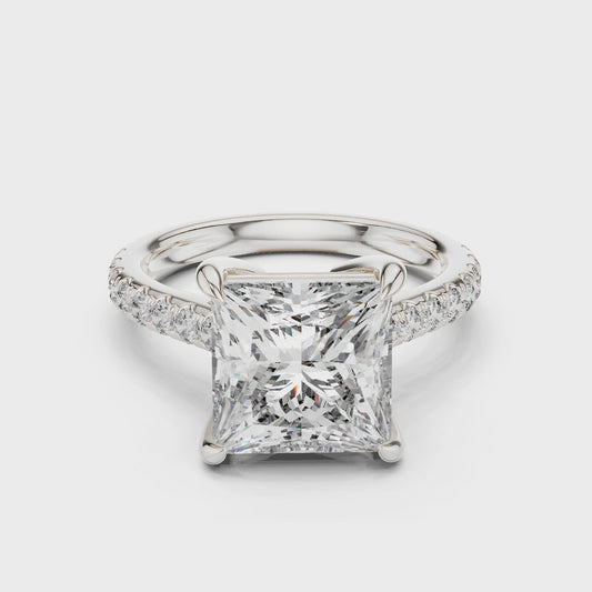 4.5 Carat Radiant Princess Cut Moissanite Ring
