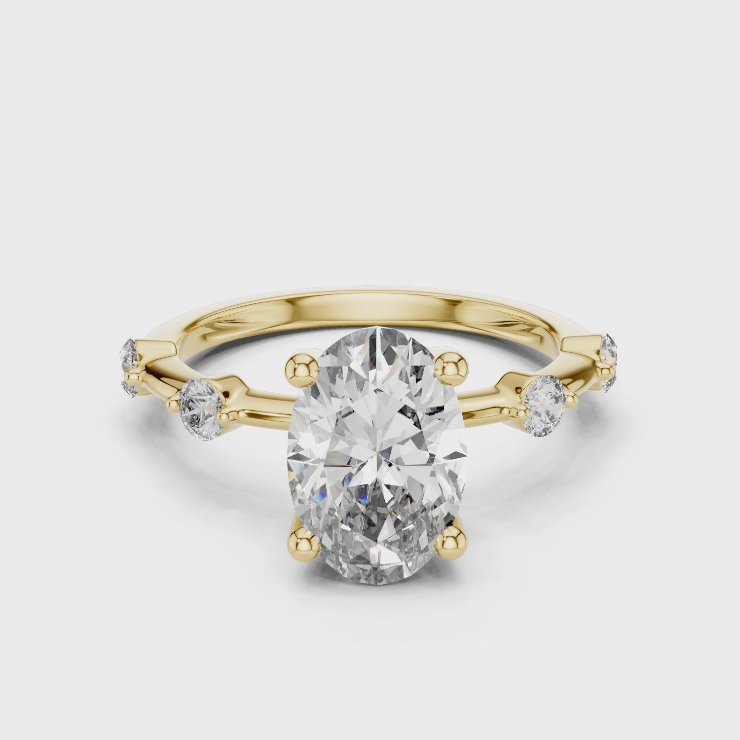 2.2 Carat Fancy Oval Cut Moissanite Ring