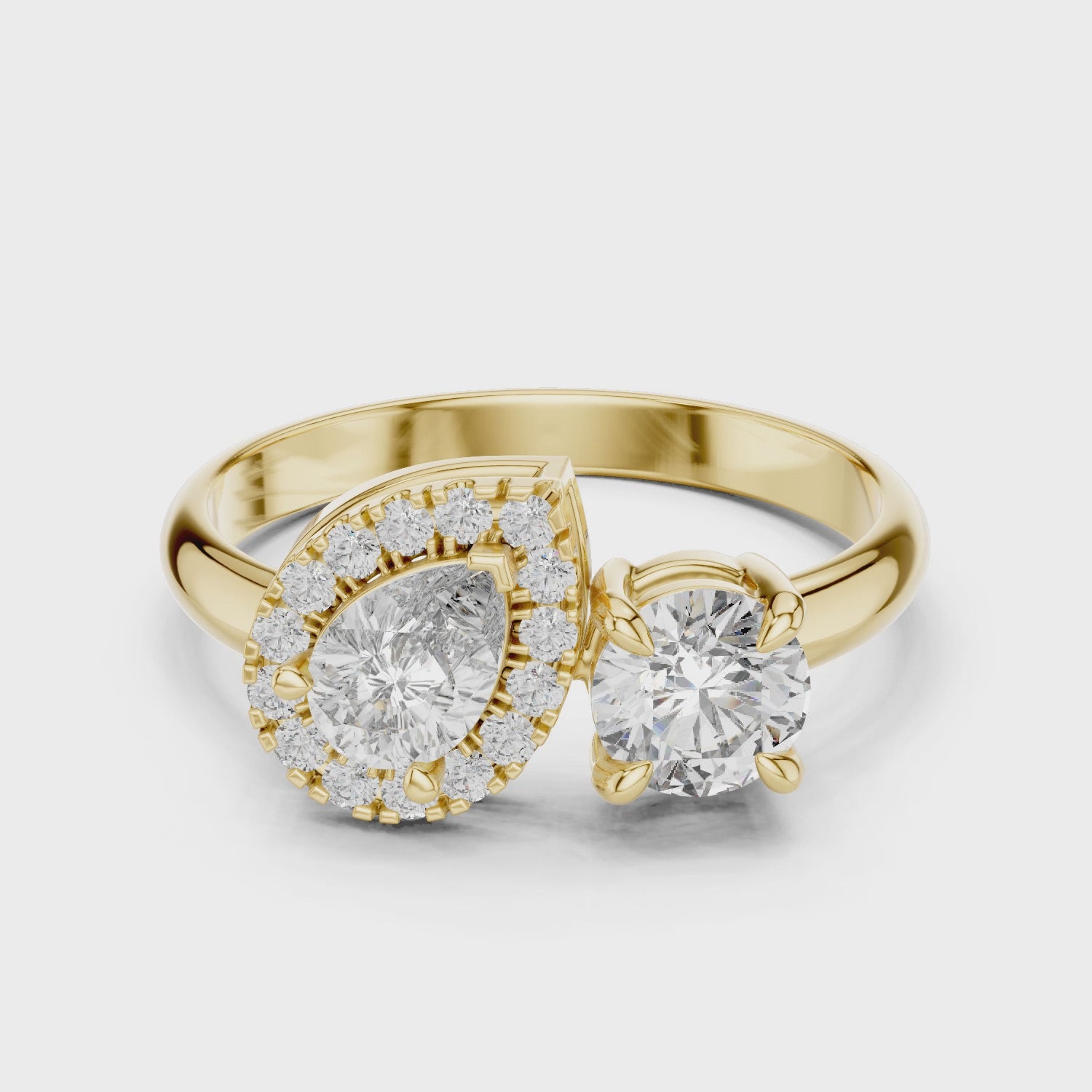 0.65 Carat Old Money Style Two Stone Moissanite Ring