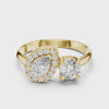 0.65 Carat Old Money Style Two Stone Moissanite Ring