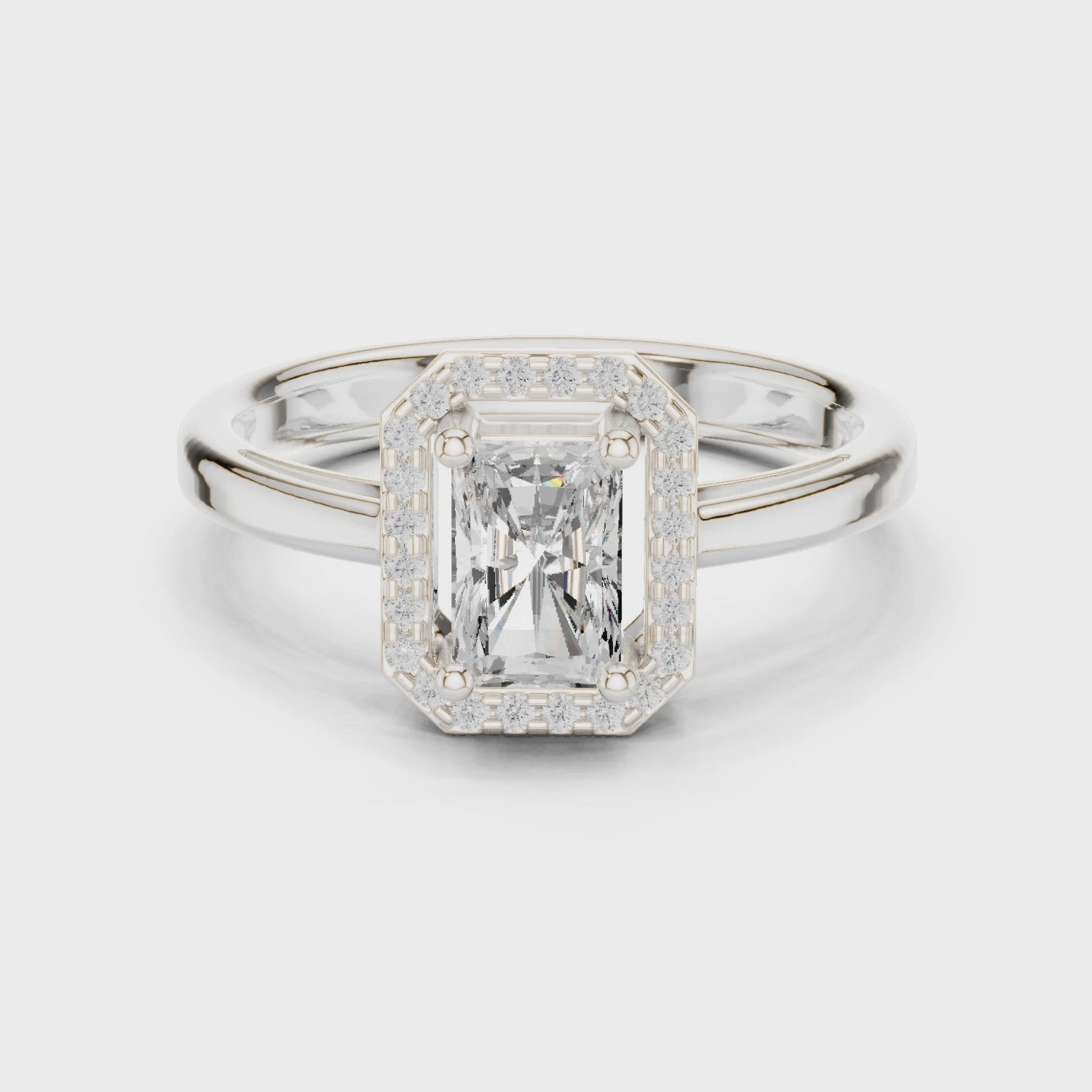 0.8 Carat Elegant Emerald Cut Moissanite Ring