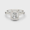 0.8 Carat Elegant Emerald Cut Moissanite Ring
