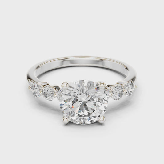 2.3 Carat Round Cut Radiant Moissanite Ring