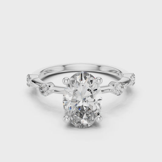 2.2 Carat Fancy Oval Cut Moissanite Ring