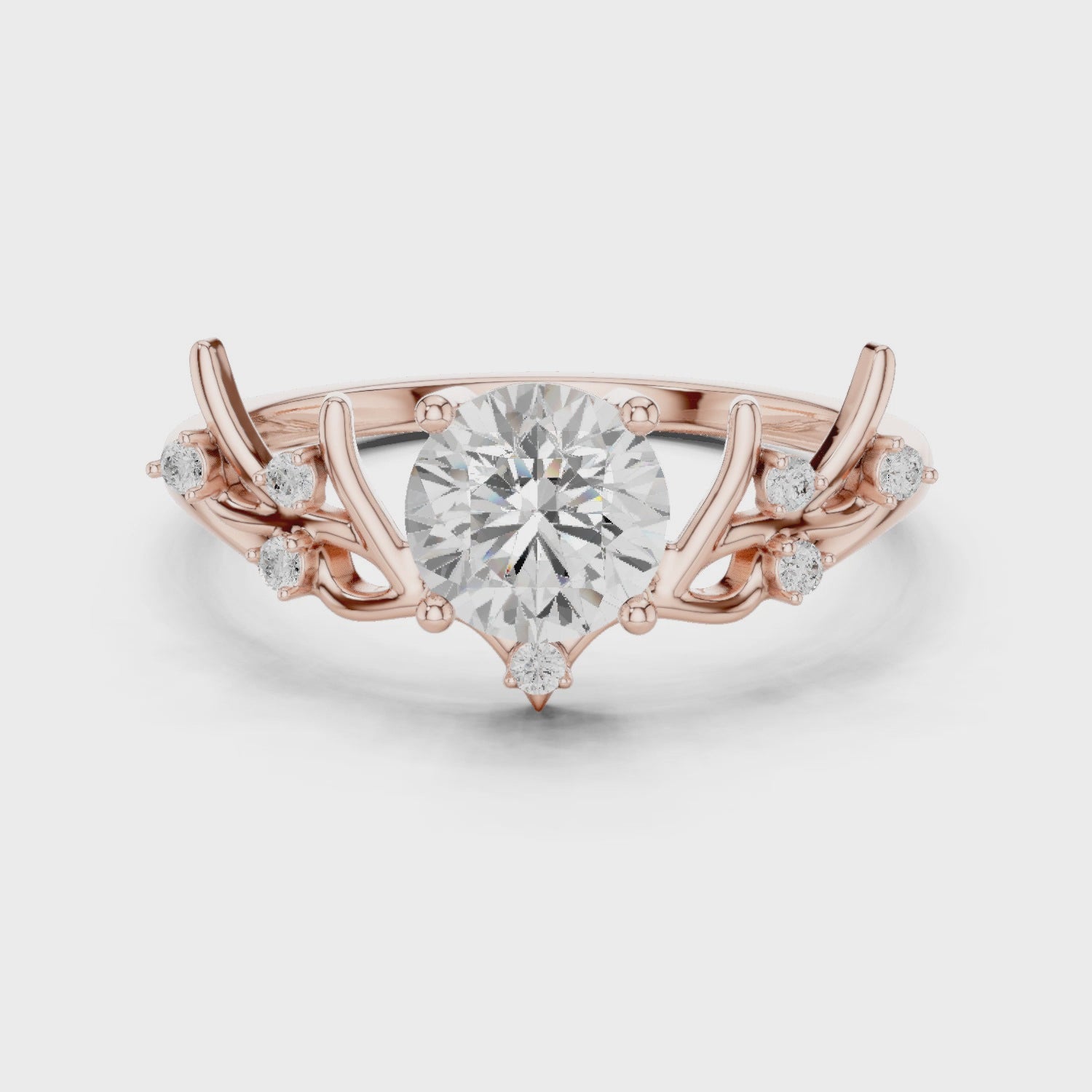 1 Carat Desginer Round Cut Moissanite Ring
