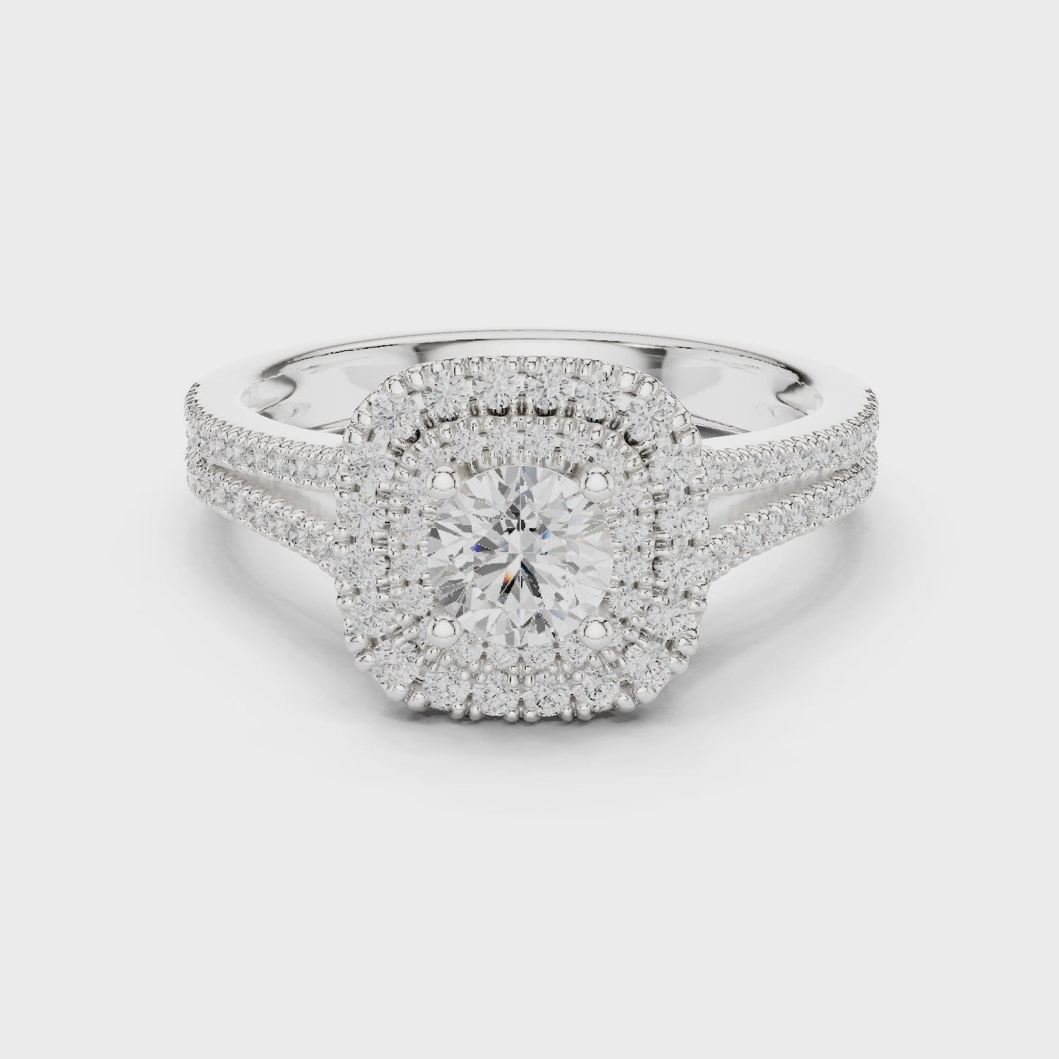 1.3 Carat Vintage Inspired Round Cut Moissanite Ring