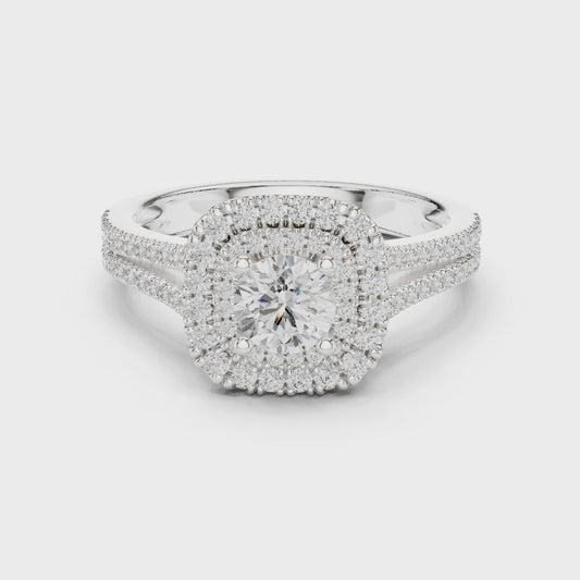 1.3 Carat Vintage Inspired Round Cut Moissanite Ring