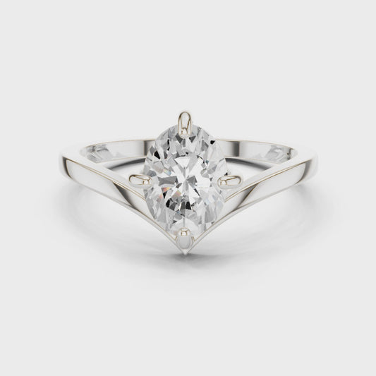 1 Carat Oval Exquisite Moissanite Ring