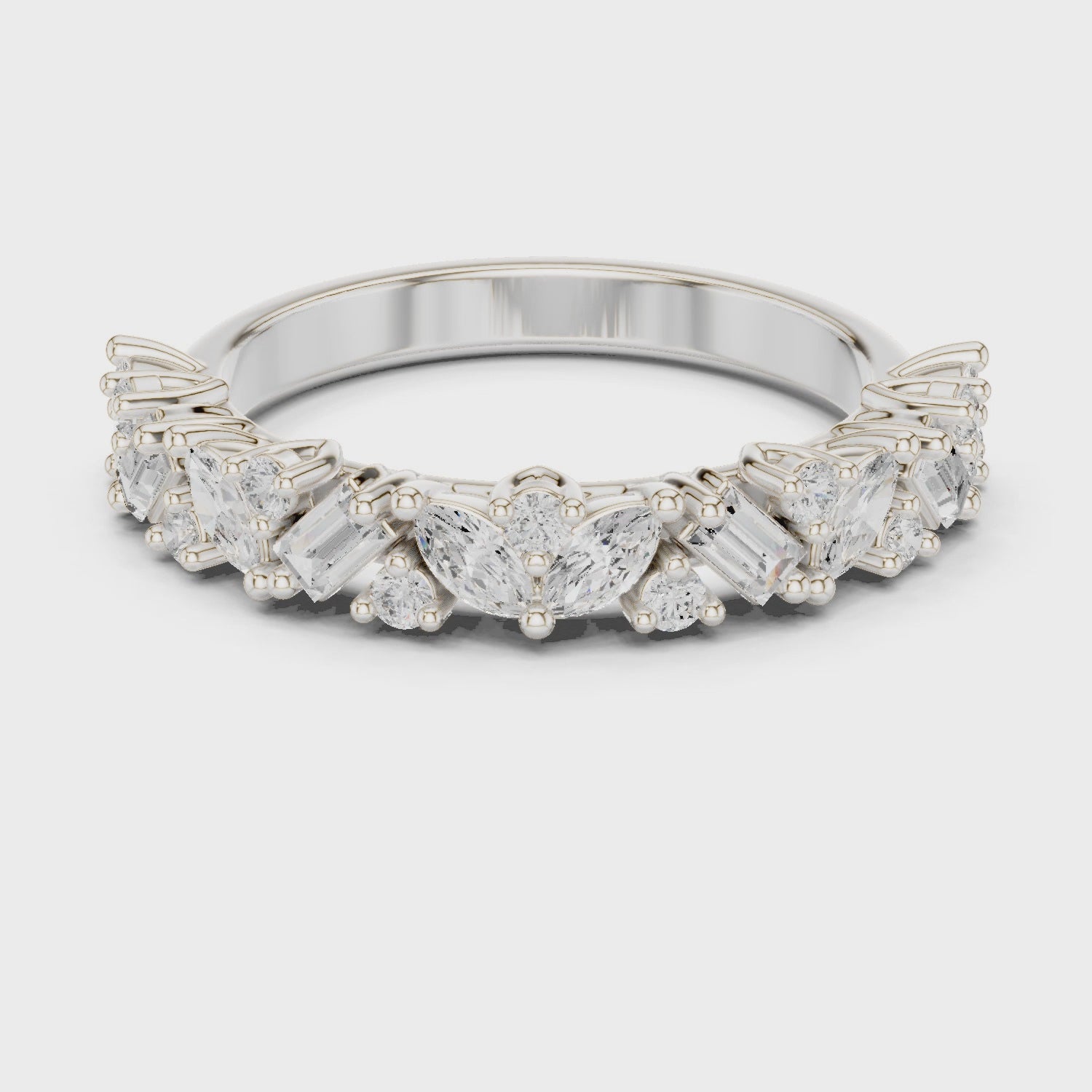 2.45 mm Marquise cut Moissanite Band