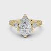 2.7 Carat Vintage Inspired Pear Cut Moissanite Ring