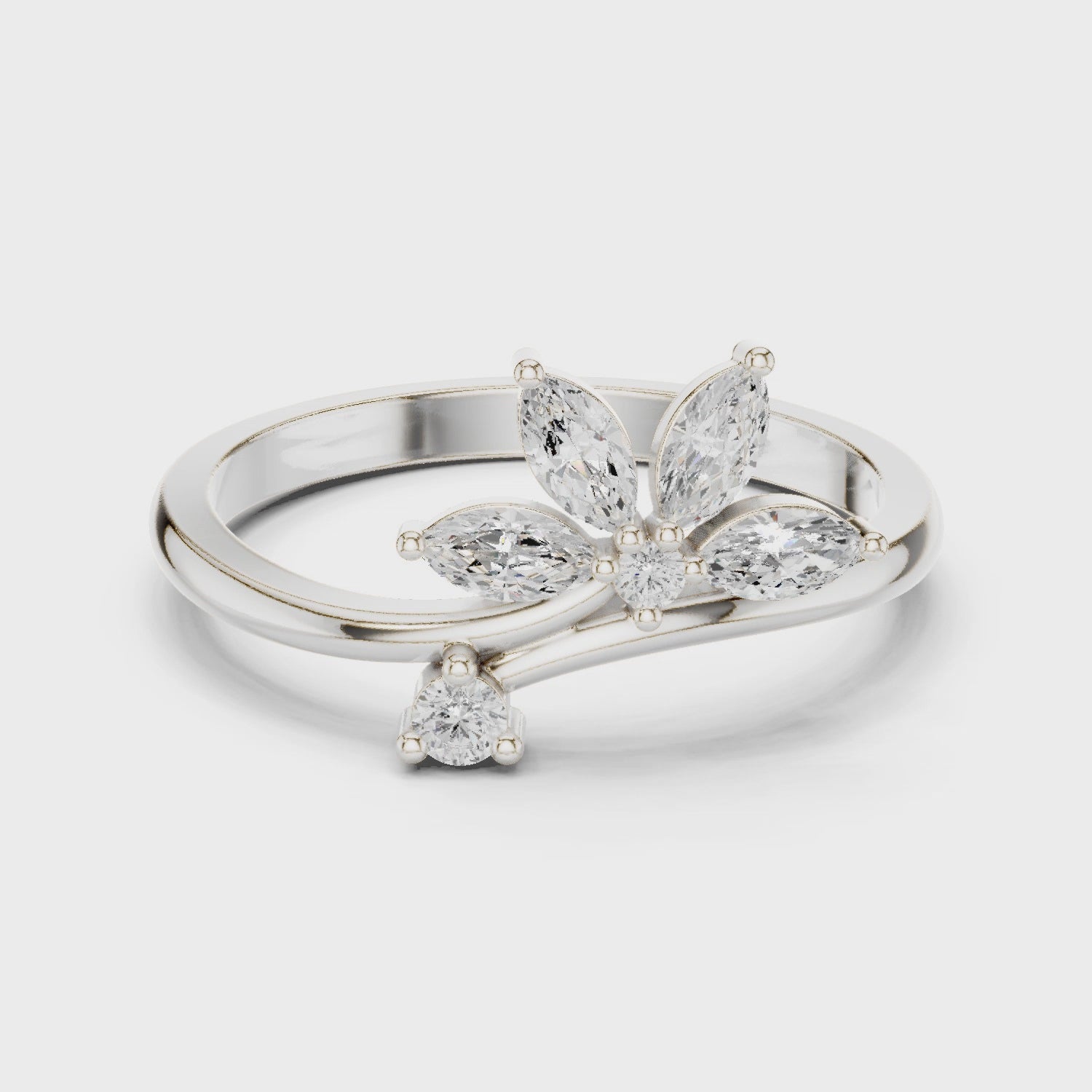 0.26 Carat Marquise Cut Moissanite Ring