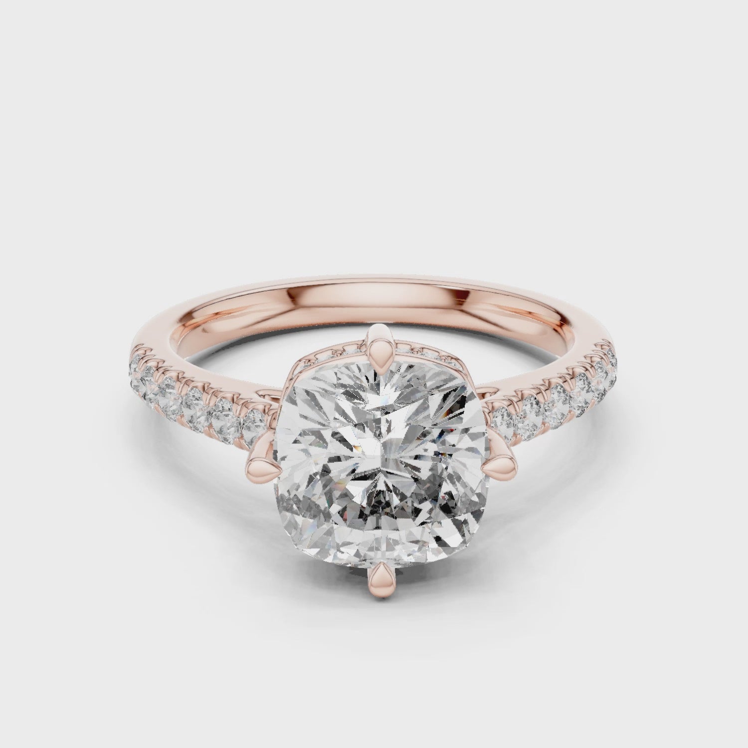 3.8 Carat Elegant Cushion Cut Moissanite Ring