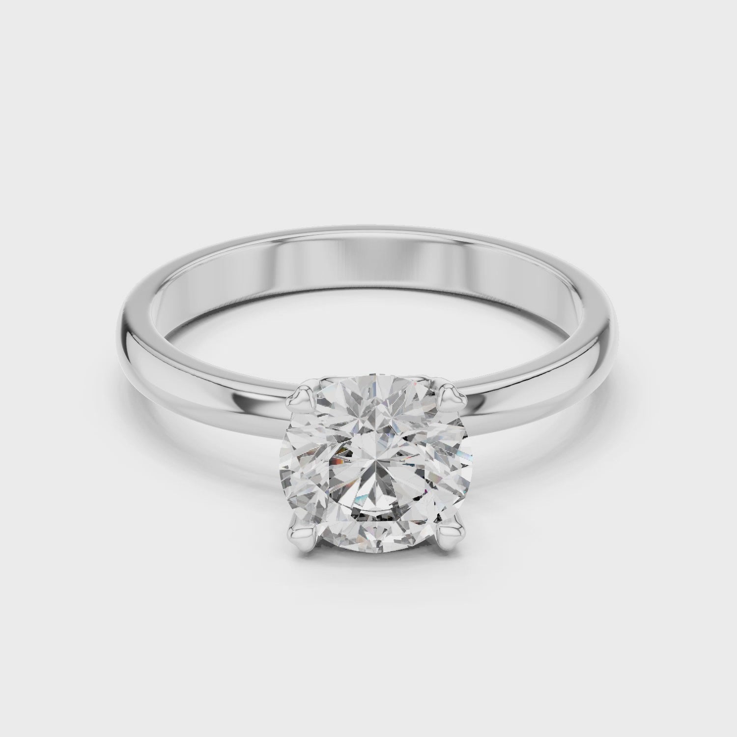 1 Carat Delicate Round Cut Moissanite Ring
