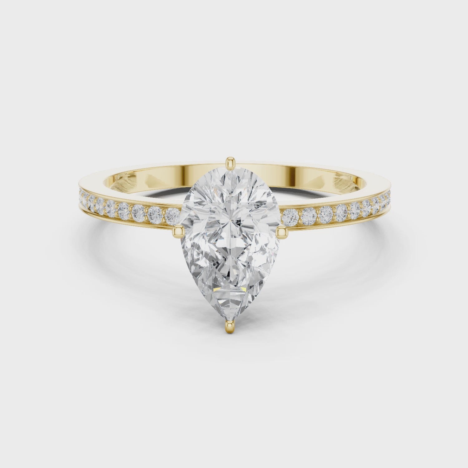 1.3 Carat Pear cut fine Moissanite Ring
