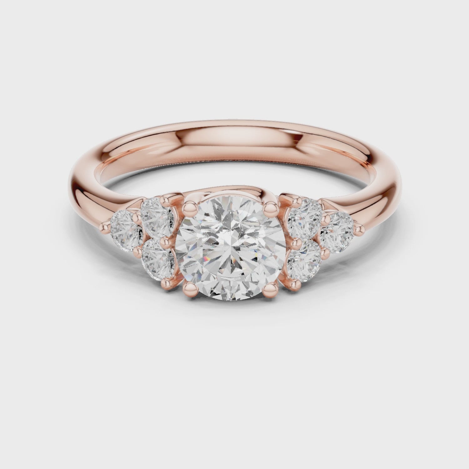 1.3 Carat Fancy Round Cut Moissanite Ring