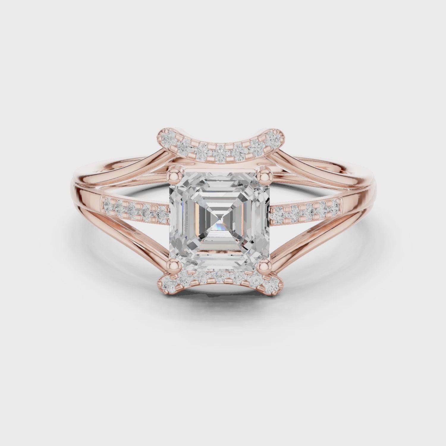 1.2 Carat Asscher Cut Moissanite Ring
