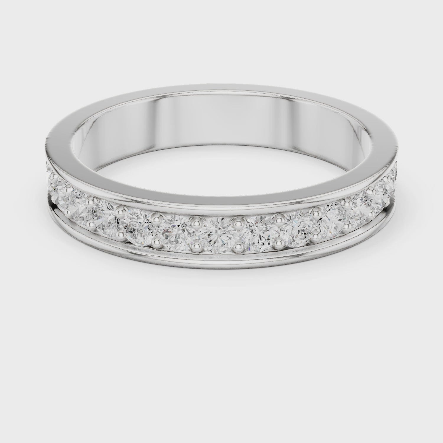 3.6 mm Round cut fine Moissanite Band