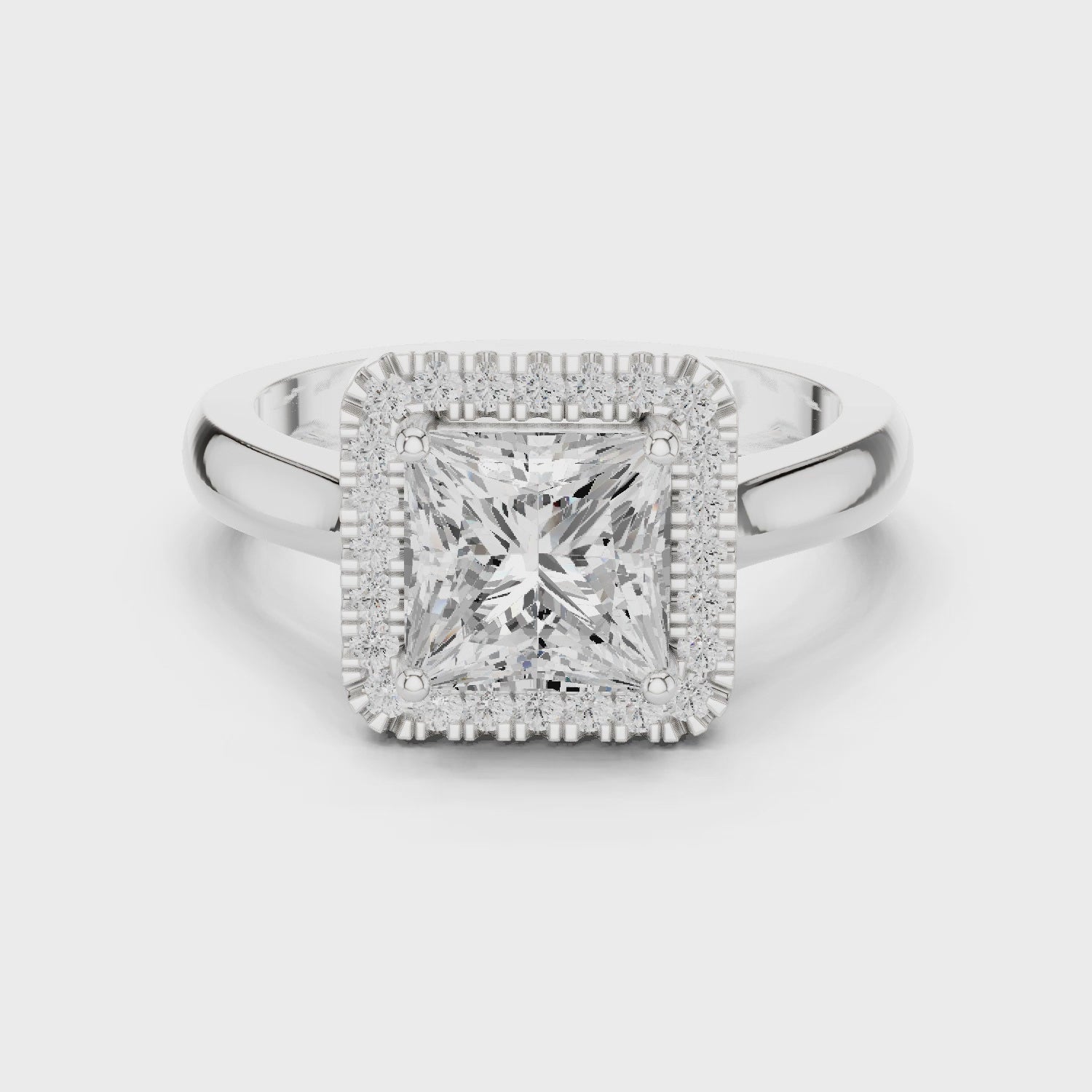 2.2 Carat Princess Cut Moissanite Ring