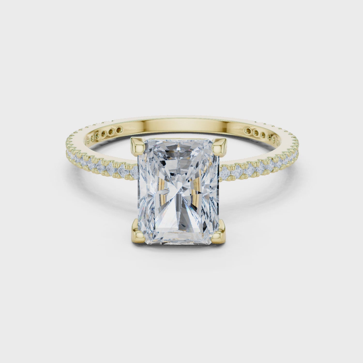 2.2 Carat Elegant Emerald Cut Moissanite Ring