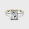 2.2 Carat Elegant Emerald Cut Moissanite Ring