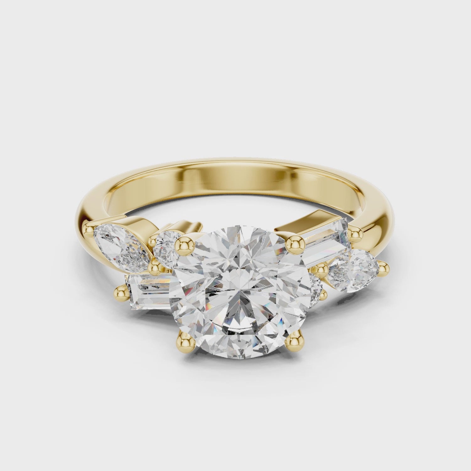 2.7 Carat Multi Stone Round Cut Moissanite Ring