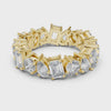 5.7 carat - 6.27mm three cut type moissanite diamond band