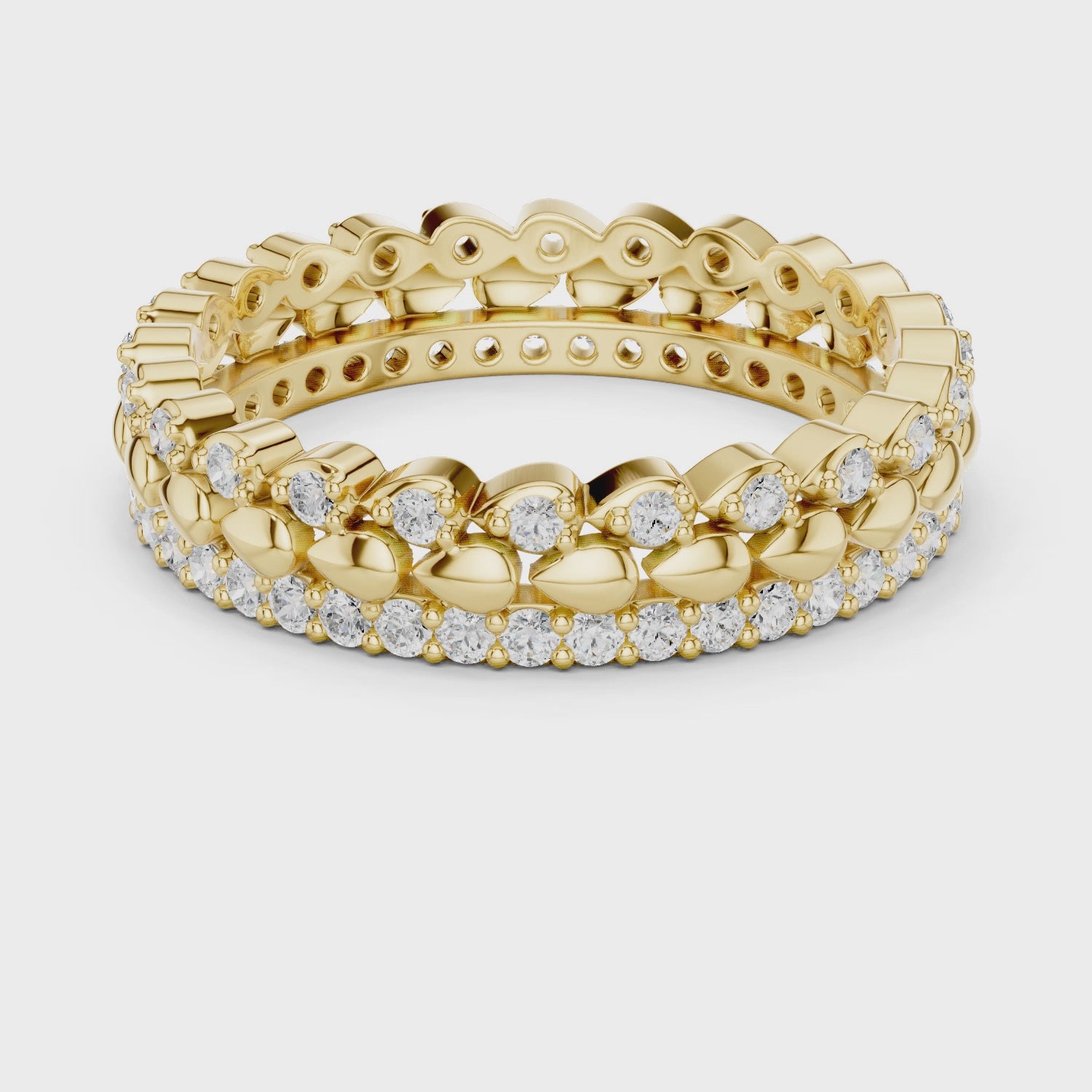 0.67 Carat - 4.4 mm round cut moissanite band