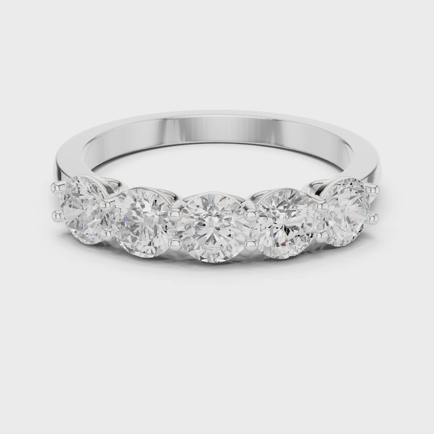 1.5 Carat - 4.2 mm Round cut Moissanite Band