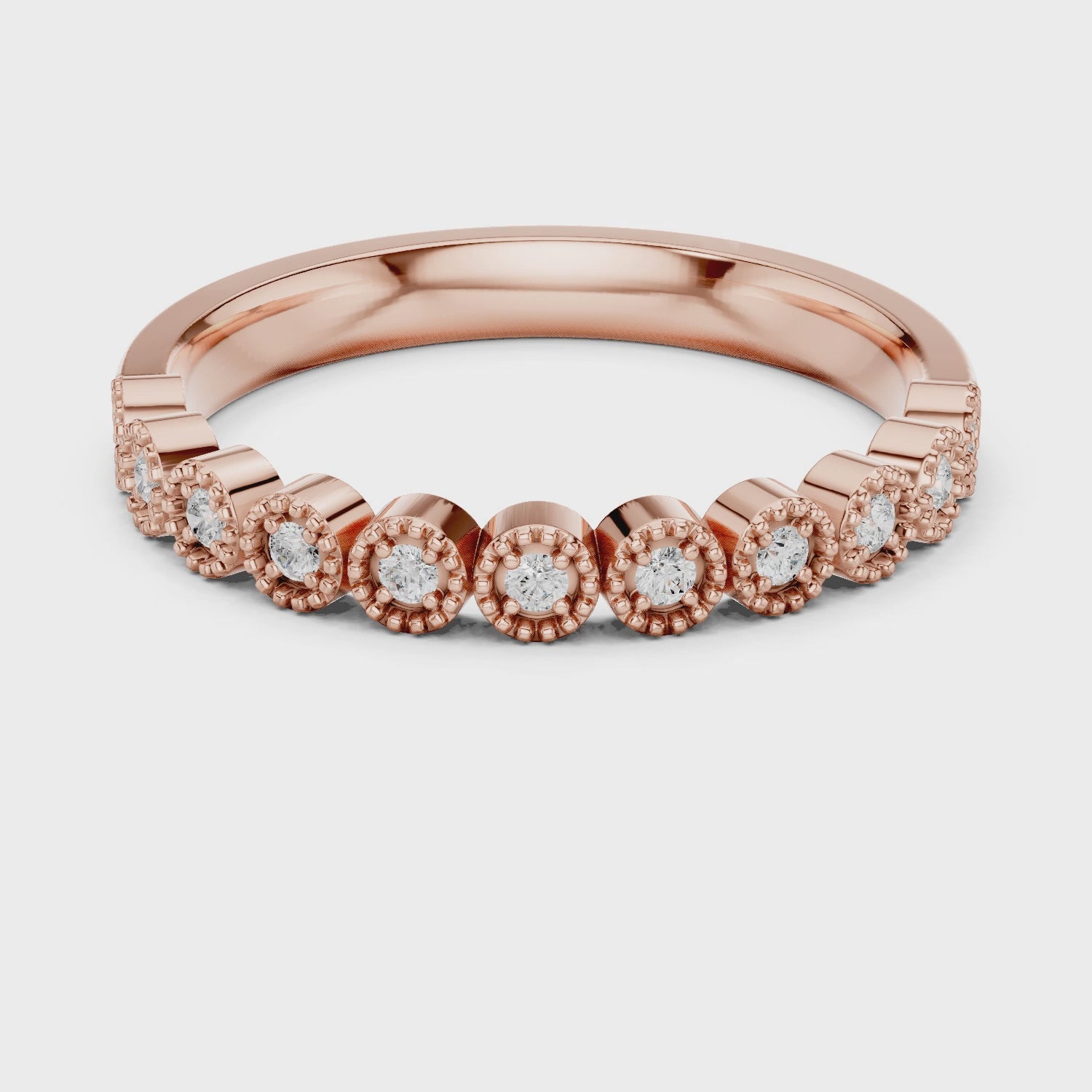 2.5 mm Round cut Moissanite Band