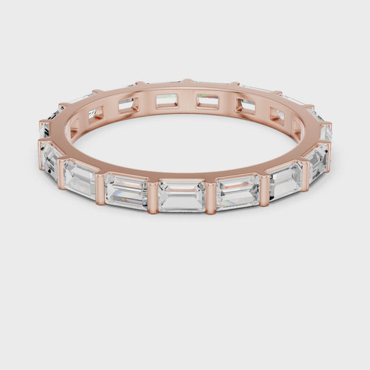 2.2 mm Baguette or Emerald cut Moissanite Band