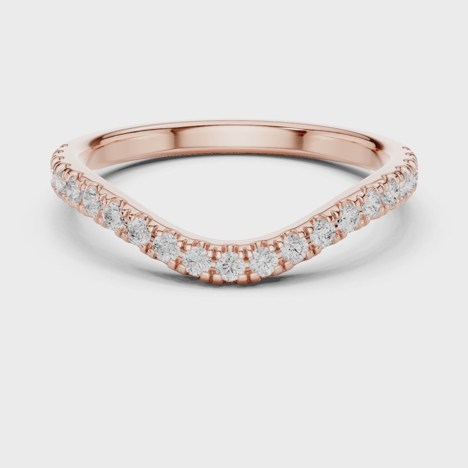 1.8 mm Designer Round cut curvy Moissanite Ring