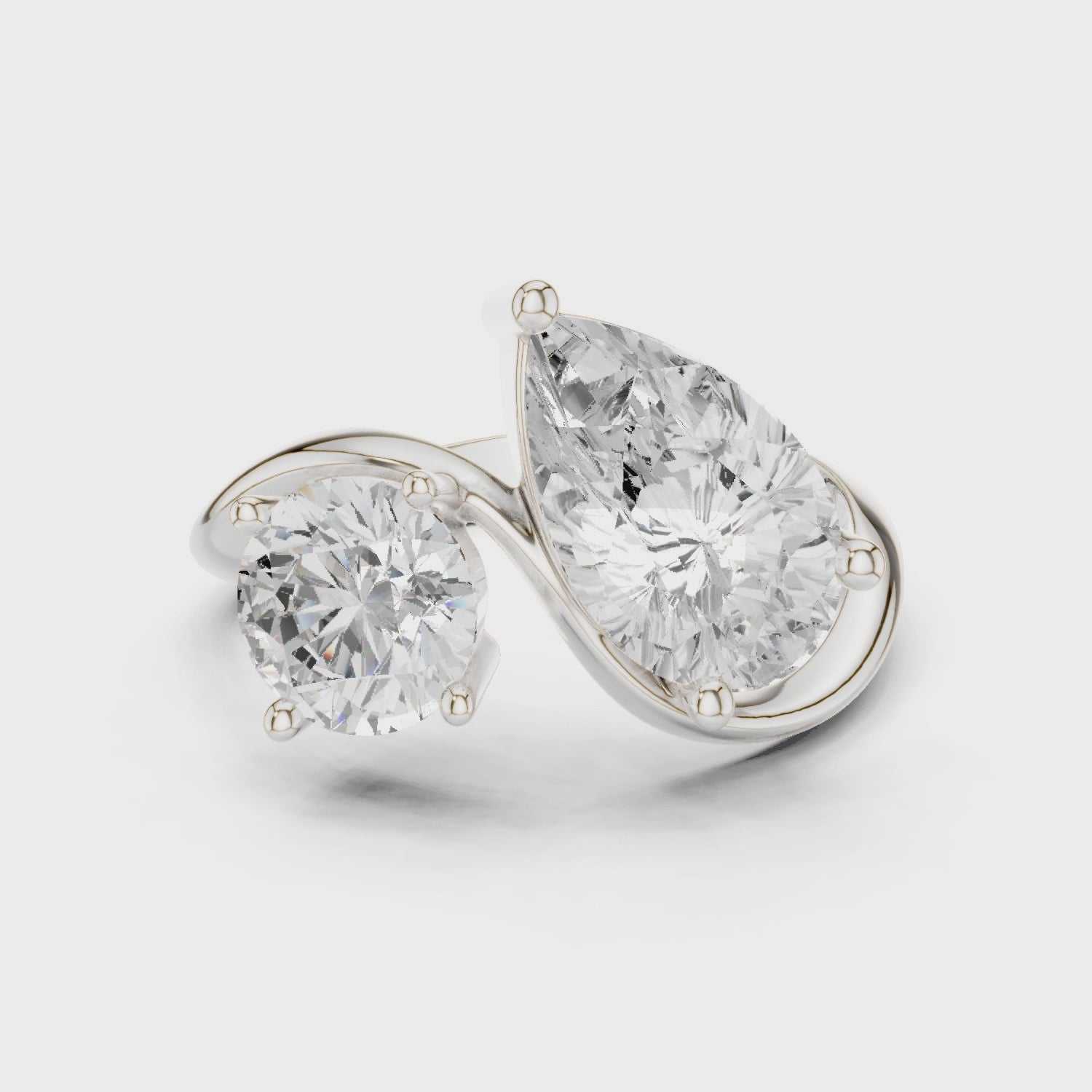 2.9 Carat Two Diamond Stone Moissanite Ring