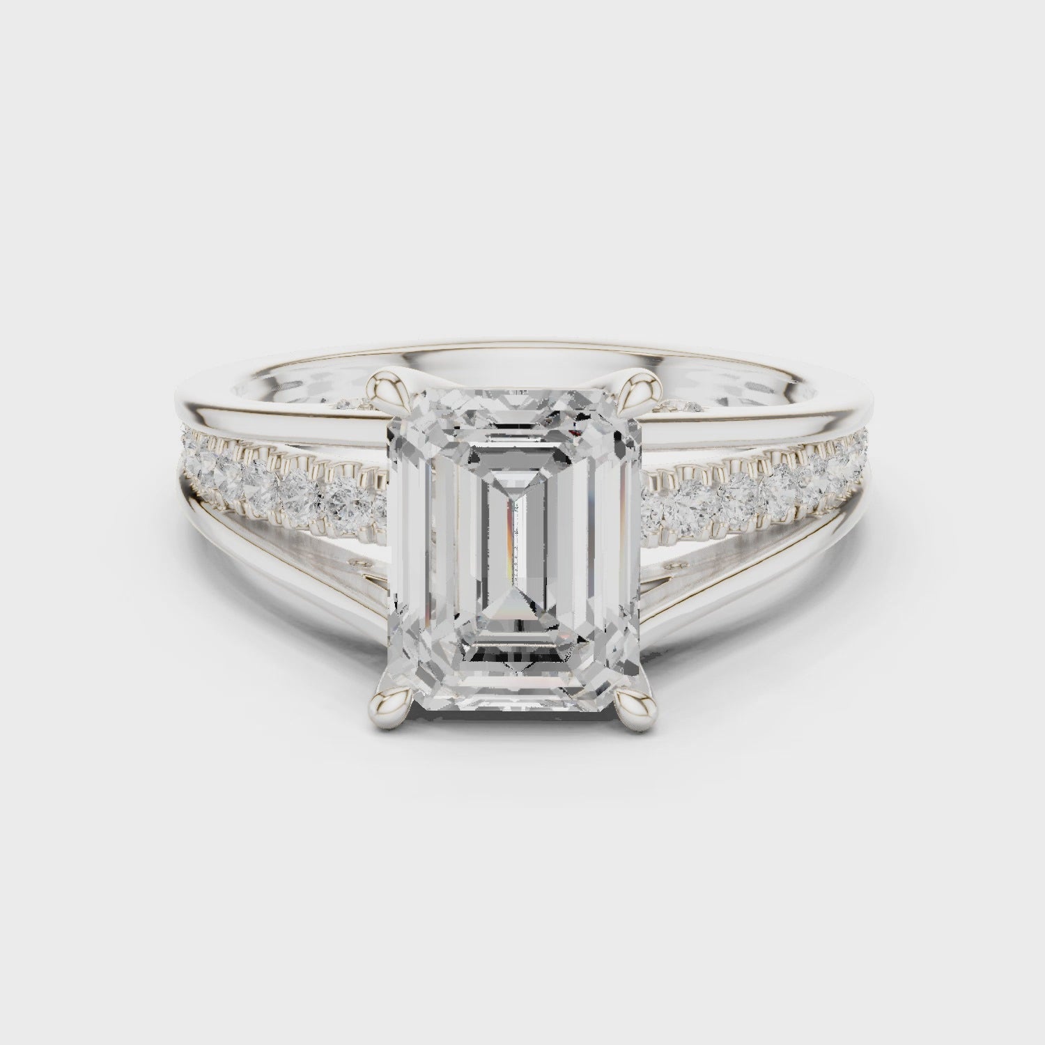 2.2 Carat Emerald Cut Moissanite Ring