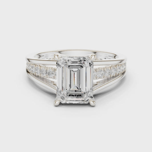 2.2 Carat Emerald Cut Moissanite Ring
