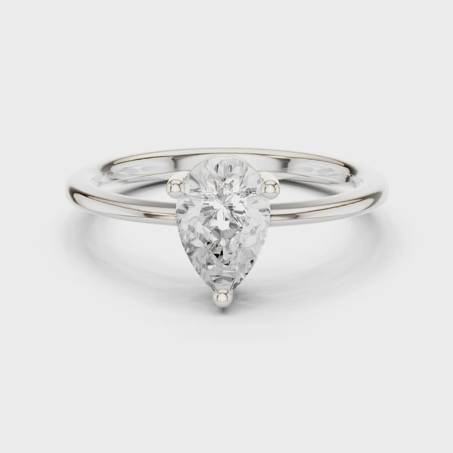 1 Carat Pear Cut Moissanite Ring
