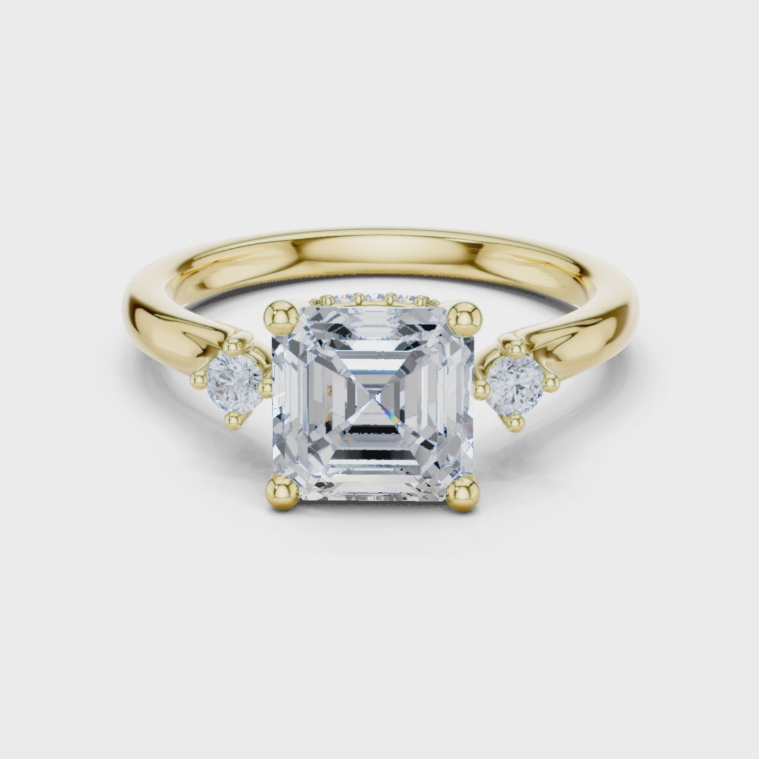 1.9 Carat Asscher Cut Moissanite Ring