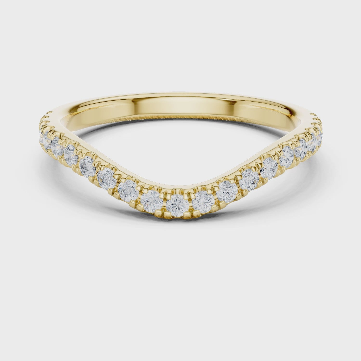 1.8 mm Designer Round cut curvy Moissanite Ring