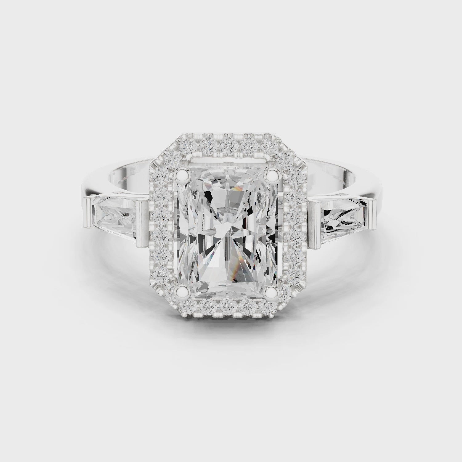 2.7 Carat Emerald Cut Moissanite Ring