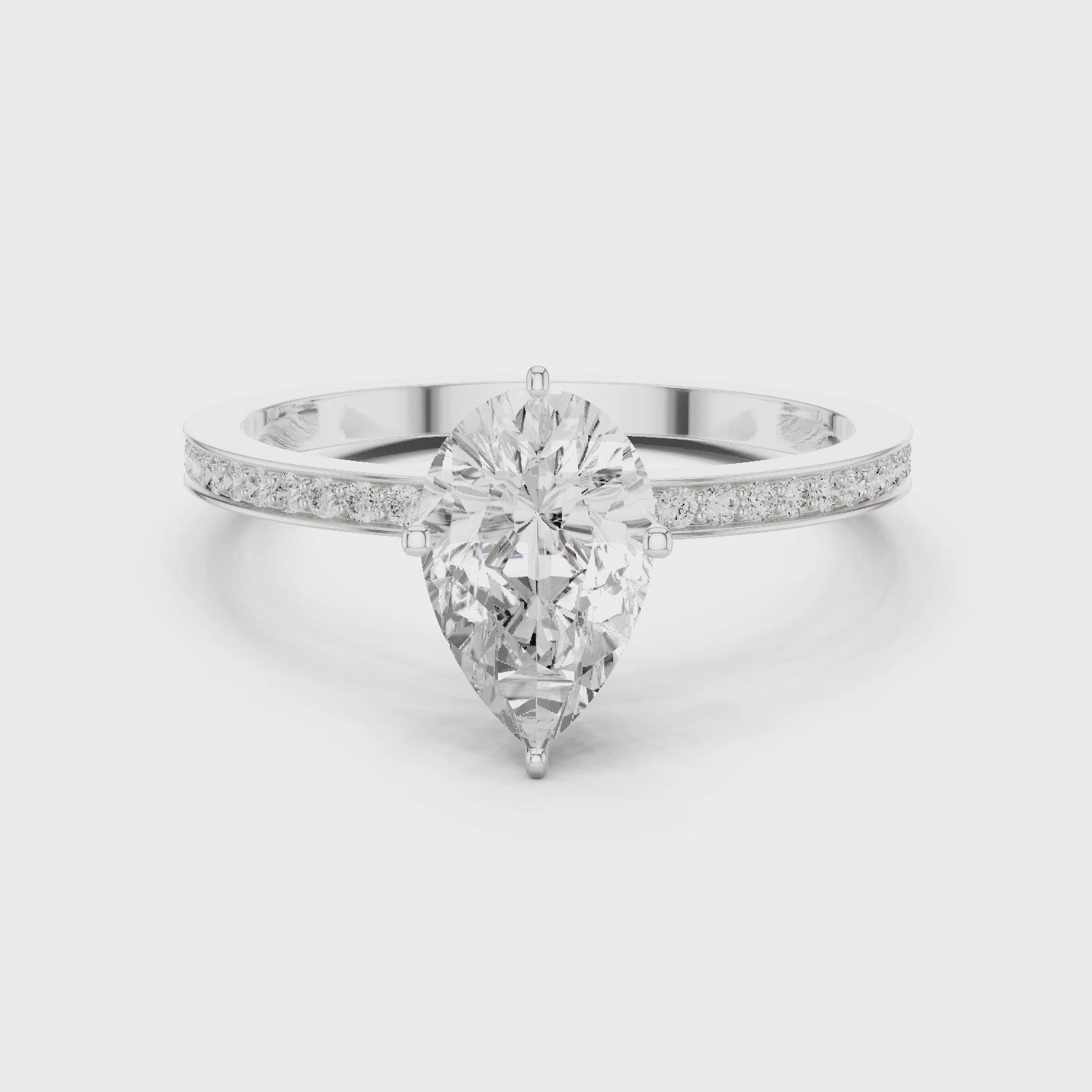1.3 Carat Pear cut fine Moissanite Ring