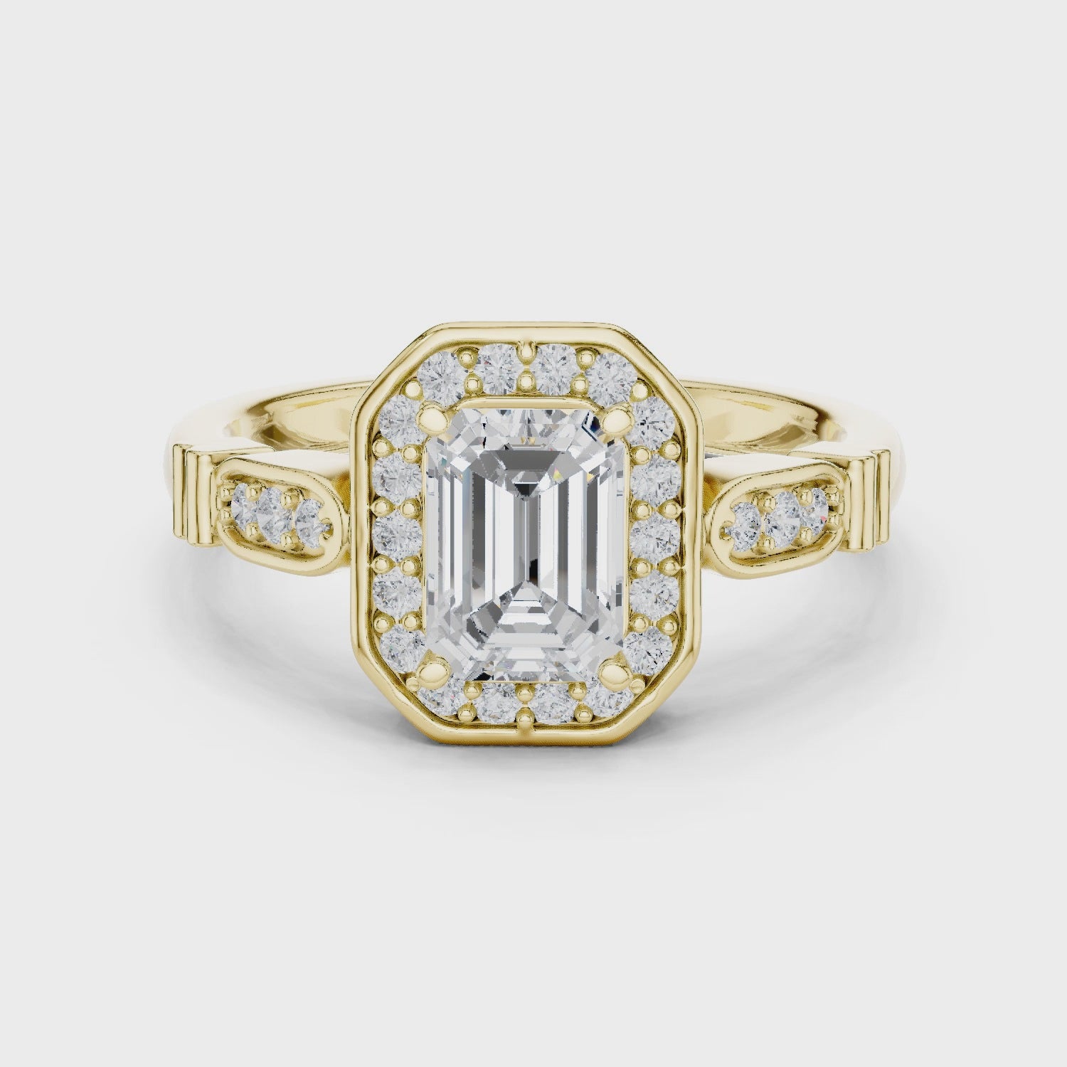 1.2 Carat Old Money Style Emerald Cut Moissanite Ring