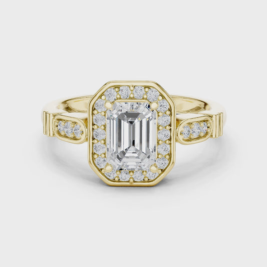 1.2 Carat Old Money Style Emerald Cut Moissanite Ring