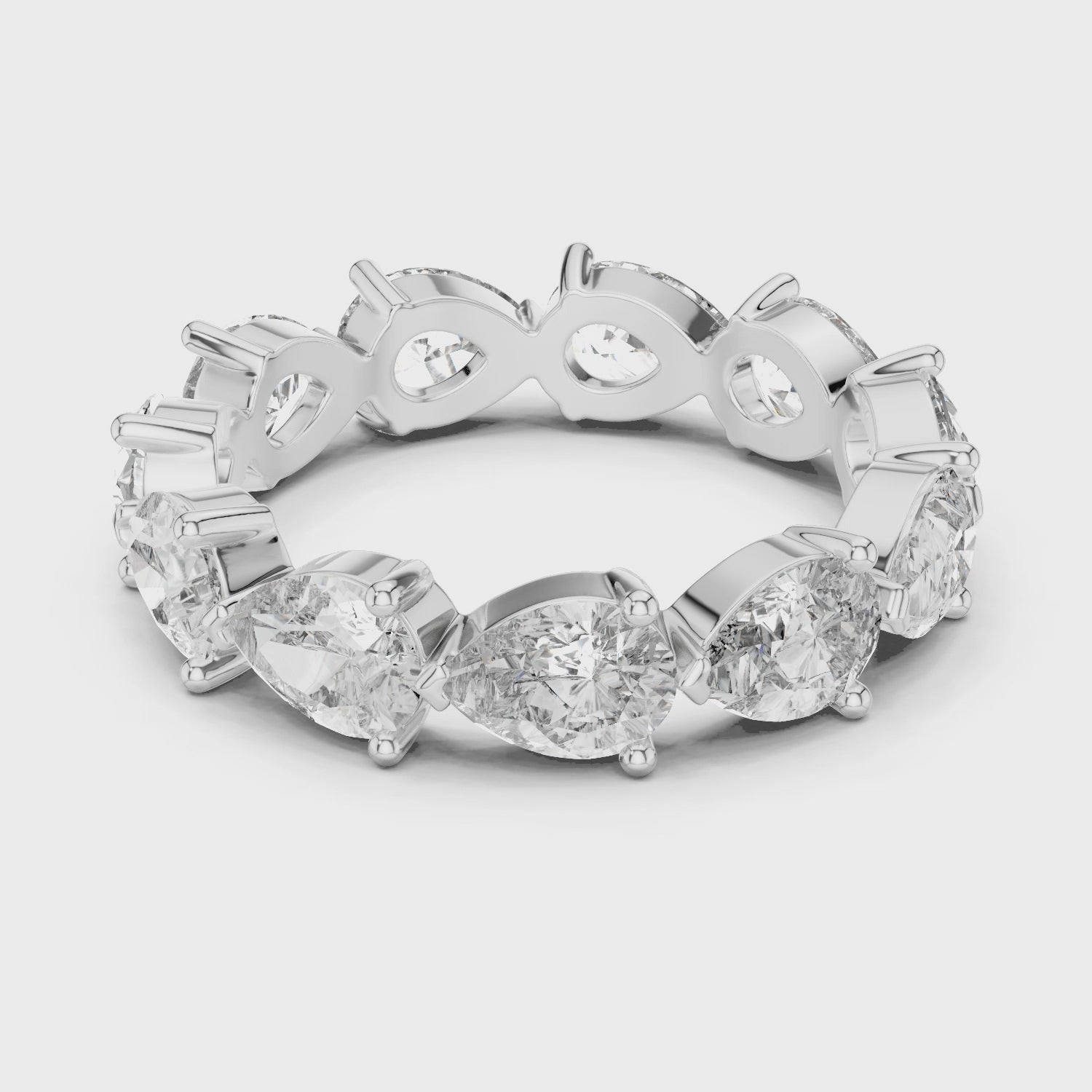 3.13 Carat - 4.19 mm Pear cut Gracious Moissanite Band