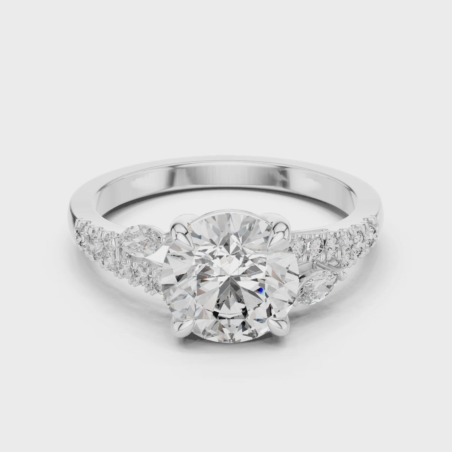 2.2 Carat Lux Band Round Cut Moissanite Ring