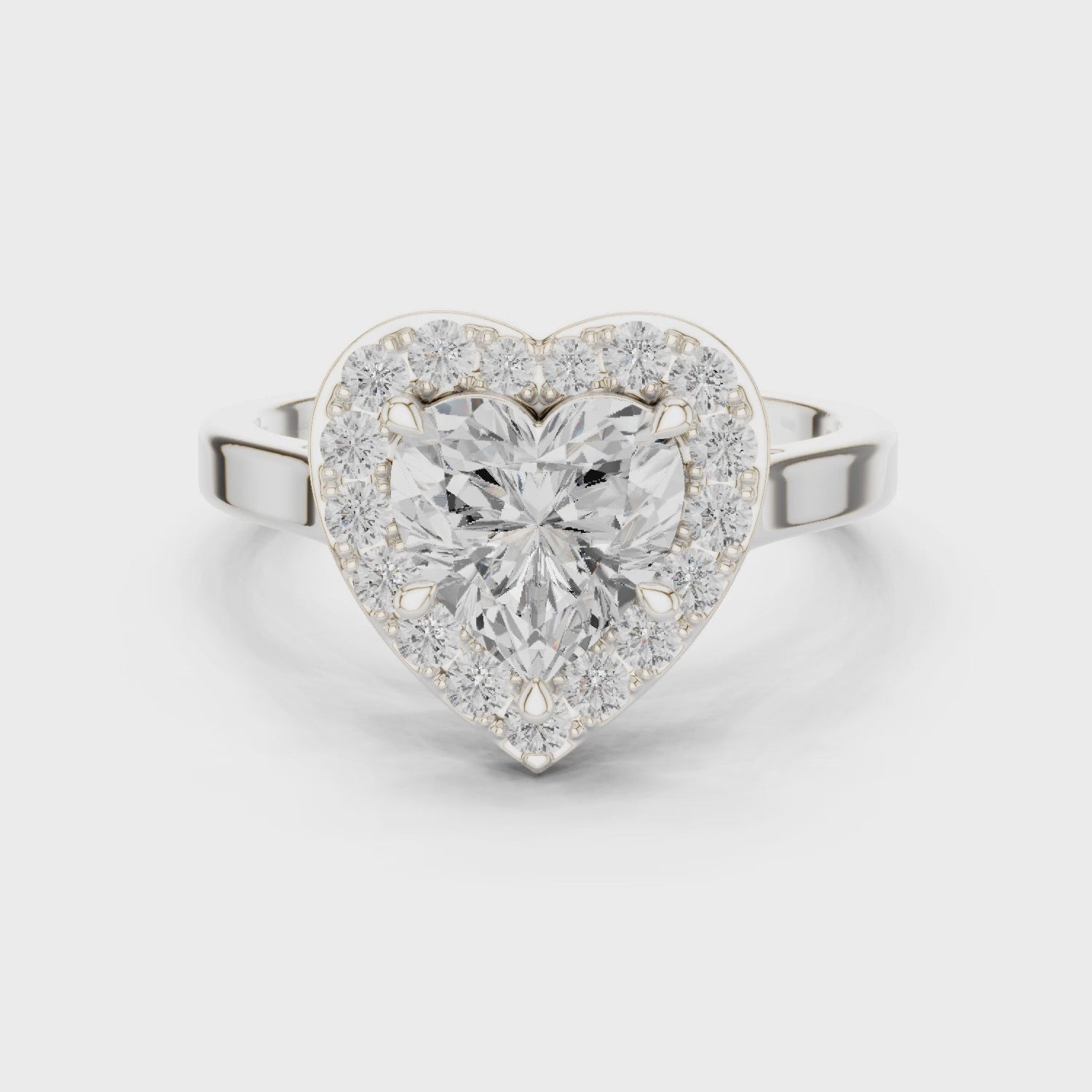 1.8 Carat Heart Cut Moissanite Ring