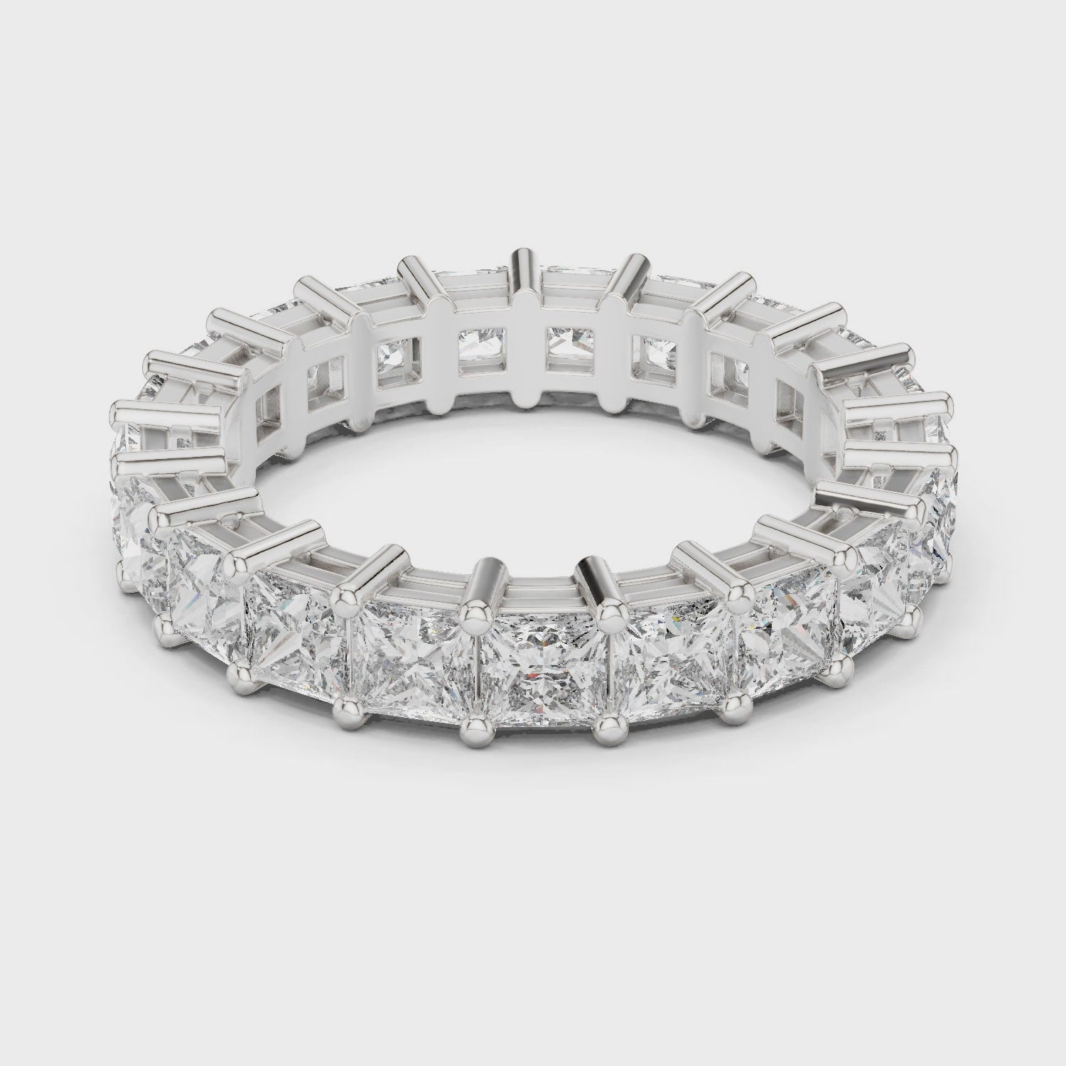 2.3 Carat - 4.22 mm Luxury Princess cut Moissanite Band