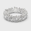 5.7 carat - 6.27mm three cut type moissanite diamond band