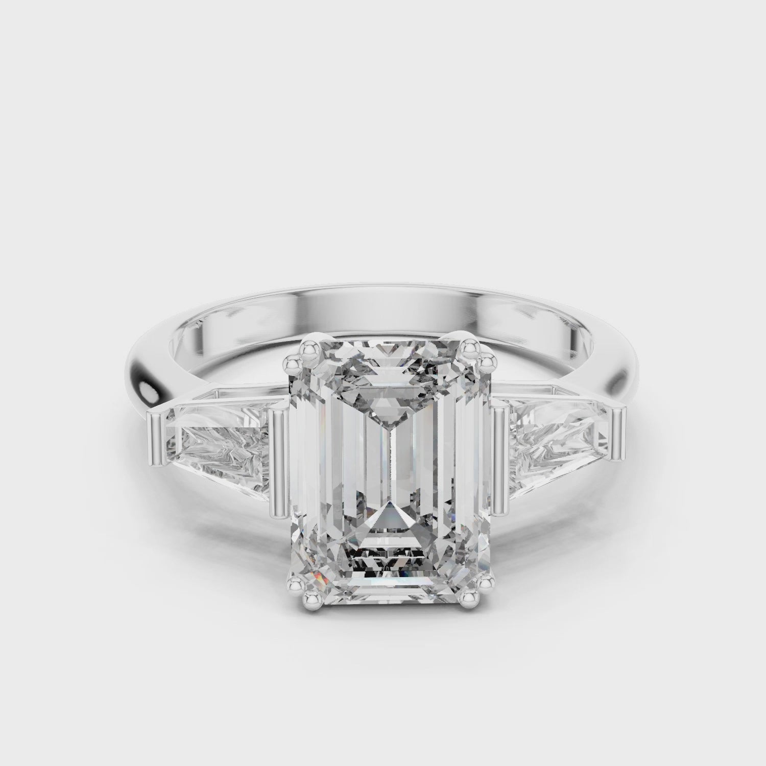 3.6 Carat Lux Emerald Cut Moissanite Ring