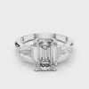 3.6 Carat Lux Emerald Cut Moissanite Ring