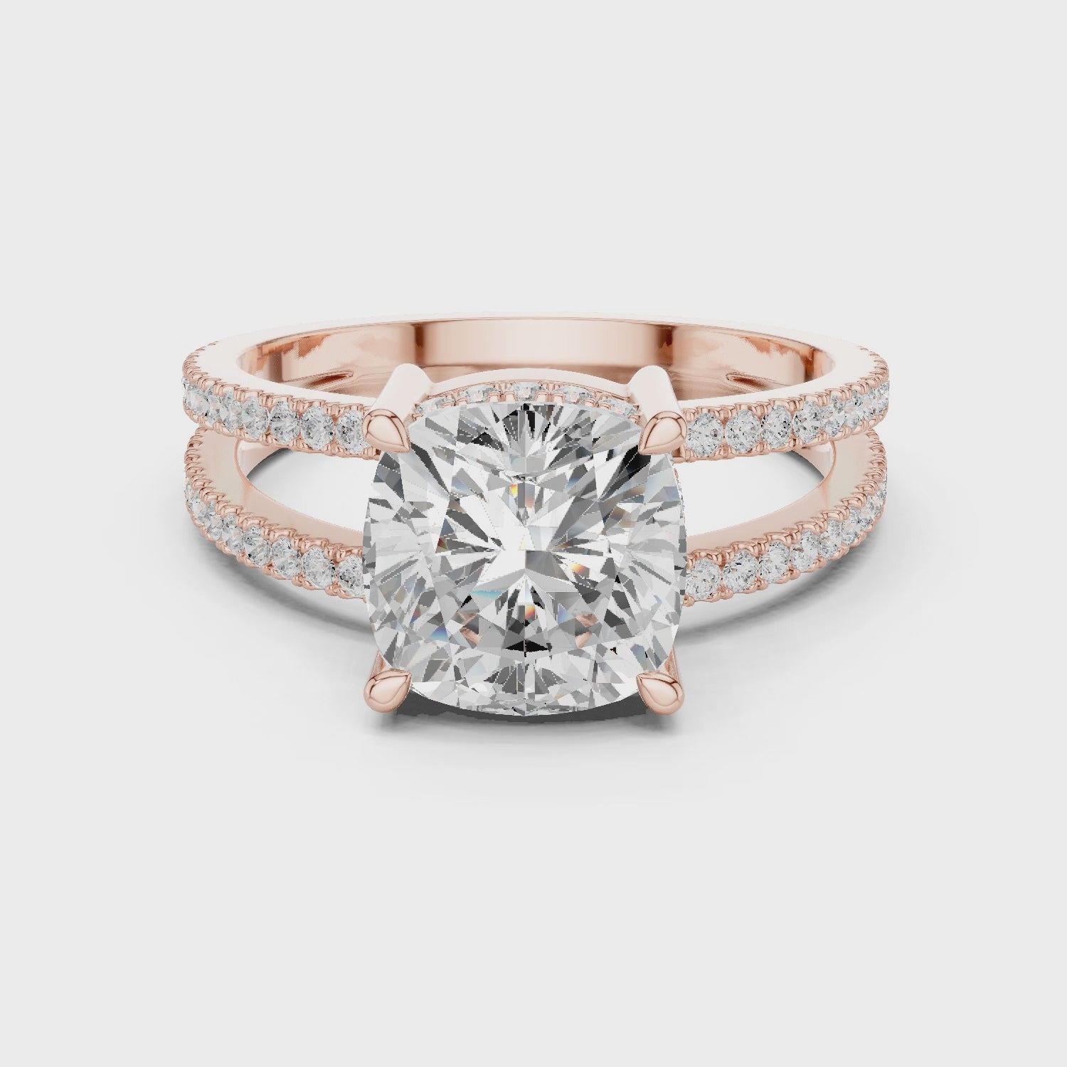 3.3 Carat Cushion Cut Moissanite Ring