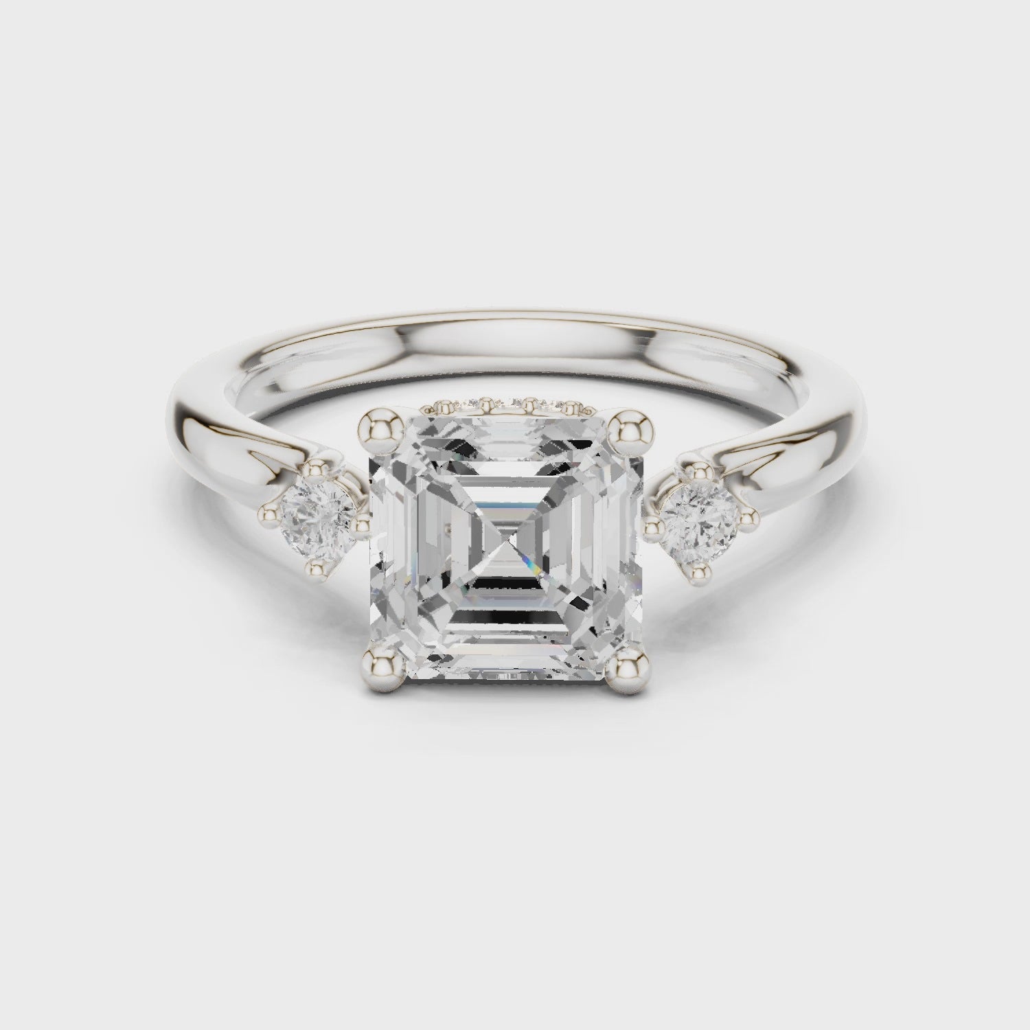 1.9 Carat Asscher Cut Moissanite Ring